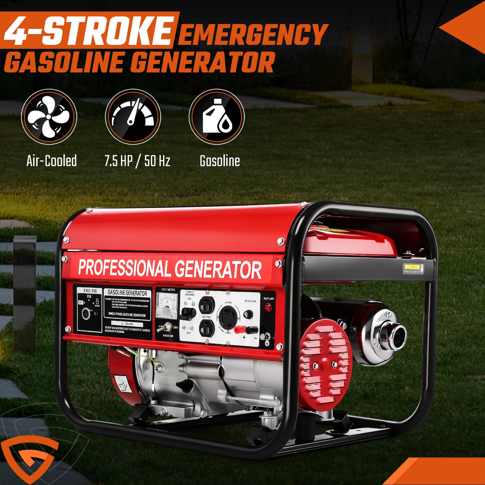 5000W Gas Inverter Generator Recable starter 110V&220V Generators Portable Quiet