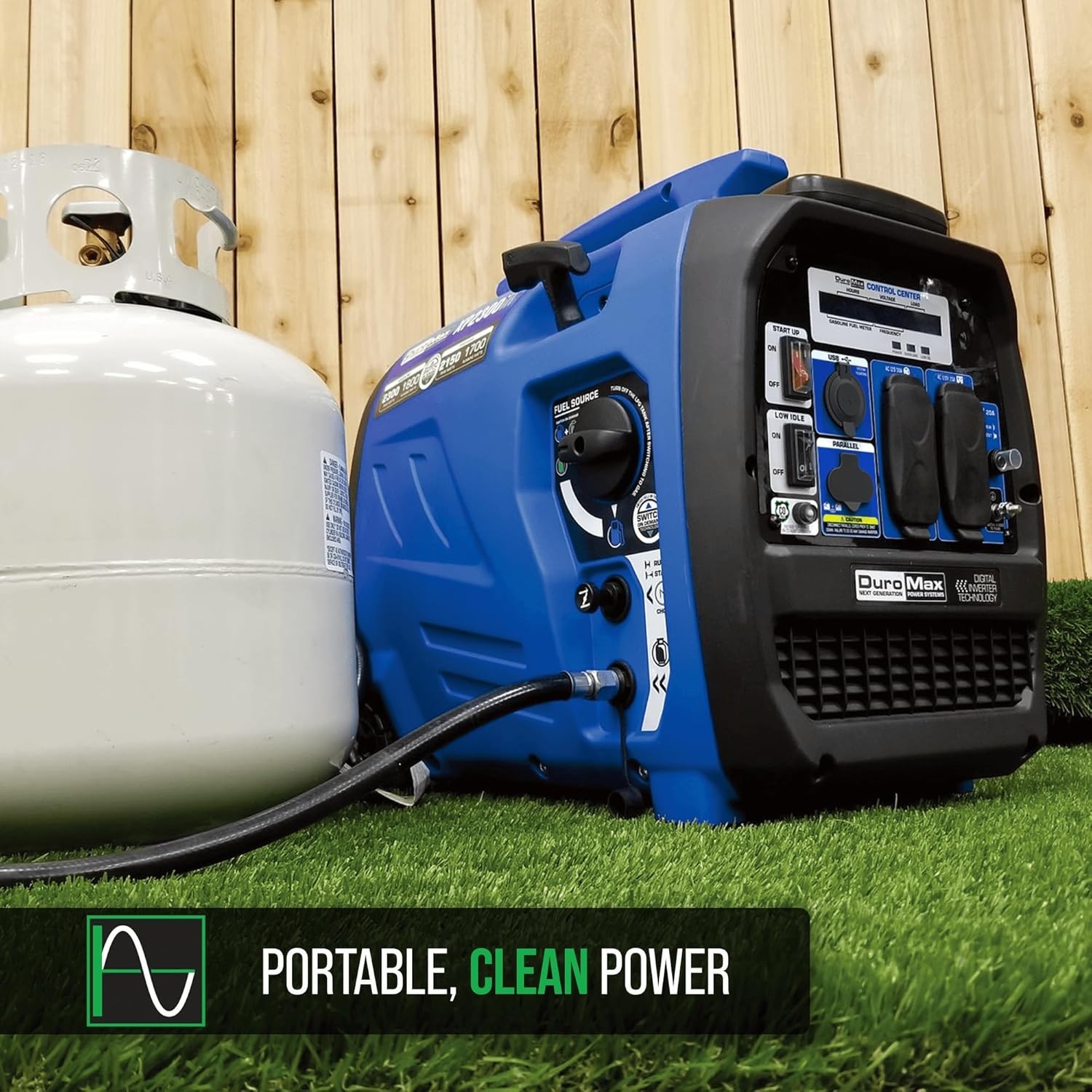DuroMax 2,300-W Quiet Portable Hybrid RV Ready Dual Fuel Gas Inverter Generator