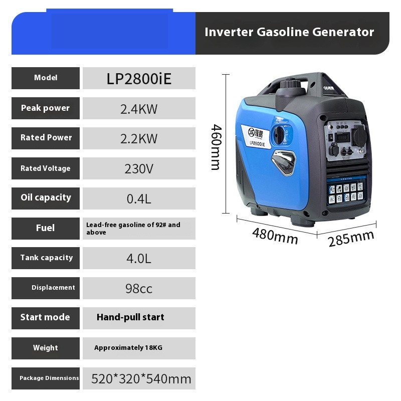 Gasoline Generator 220v Small Home Outdoor Camping Handheld Portable Inverter