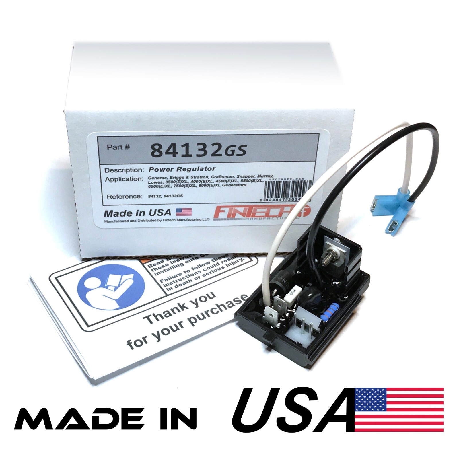 84132GS, 84132 BRIGGS & STRATTON VOLTAGE REGULATOR, CRAFTSMAN GENERAC TROY BILT