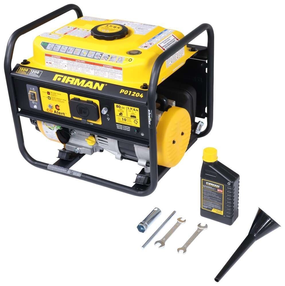 Firman 1500W Portable Gas Generator 1200W RV Camping Manual Start