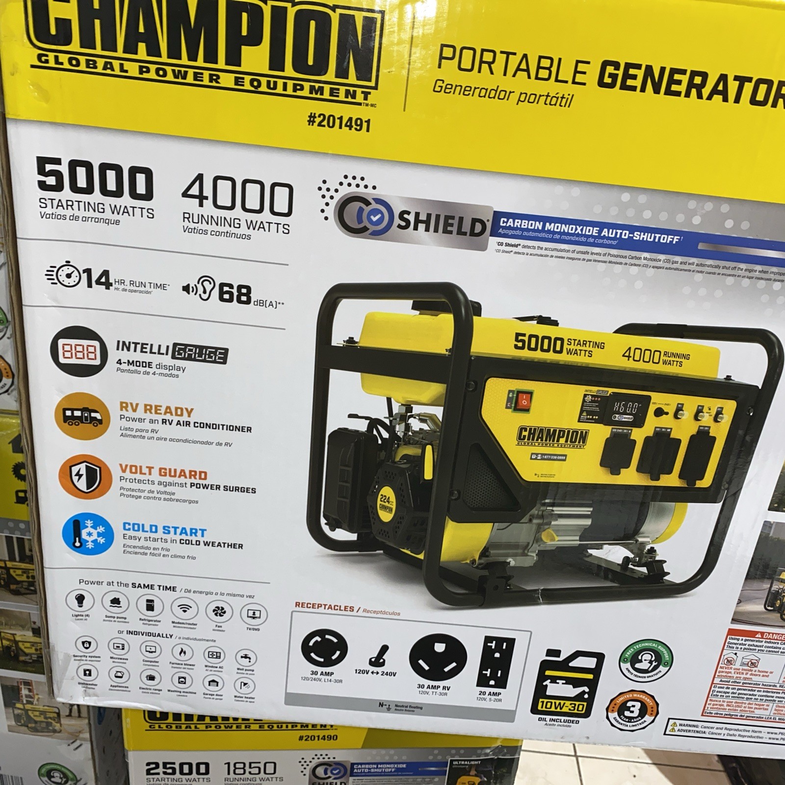 Champion 5,000-W Tri Fuel Gas Portable Generator with CO Sensor