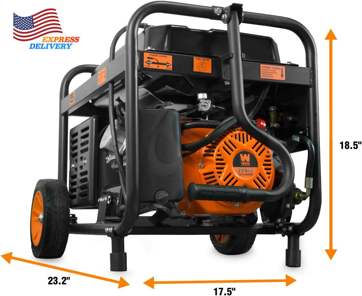 4750-Watt 120V/240V Dual Fuel Portable Generator with Wheel Kit & Electric Start