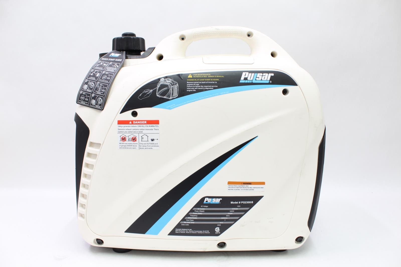 Pulsar PG2300iS Portable Gas-Powered Portable Inverter Generator, 1800W Rated