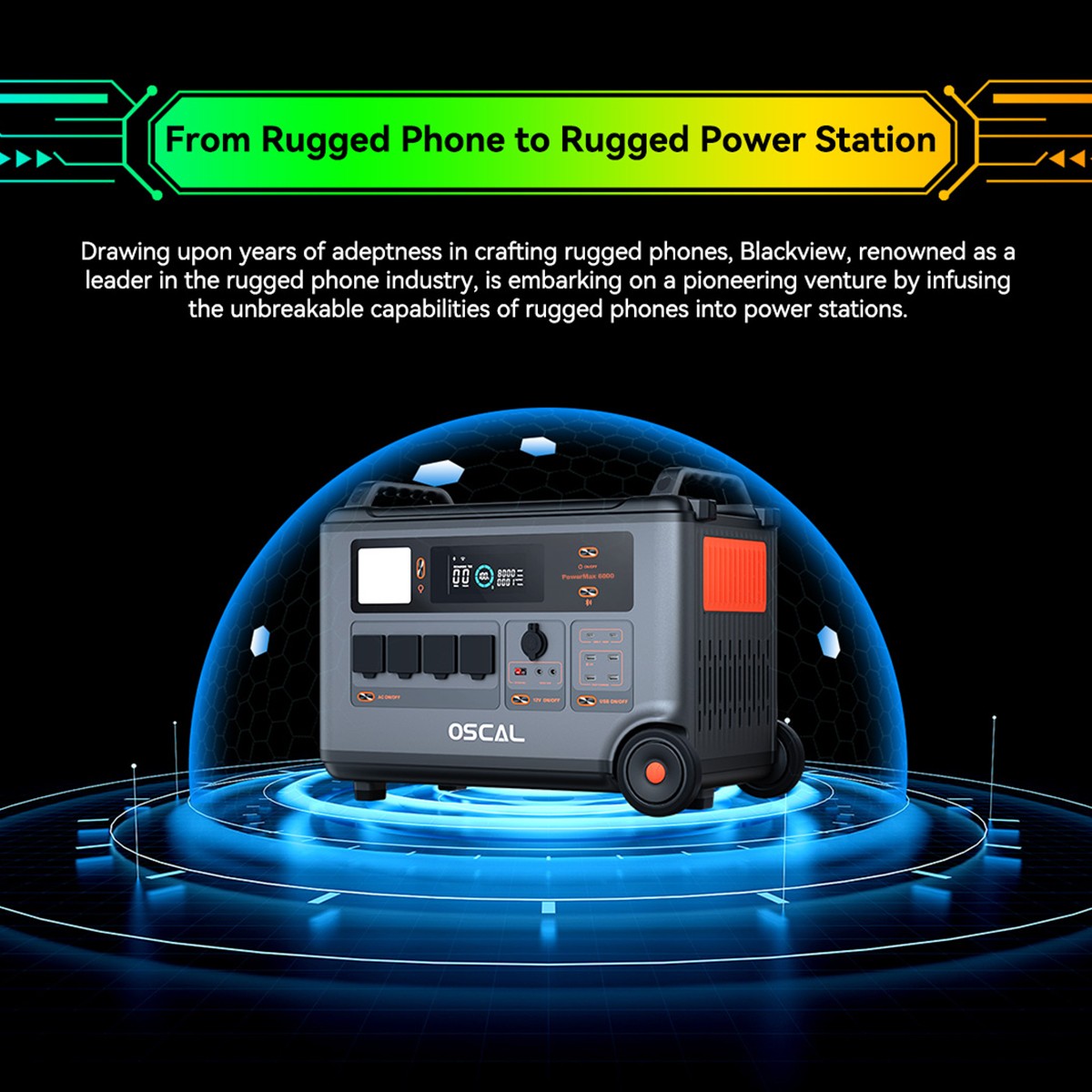 Blackview OSCAL PowerMax 6000W Portable Power Station 3600Wh + 400W Solar Panel