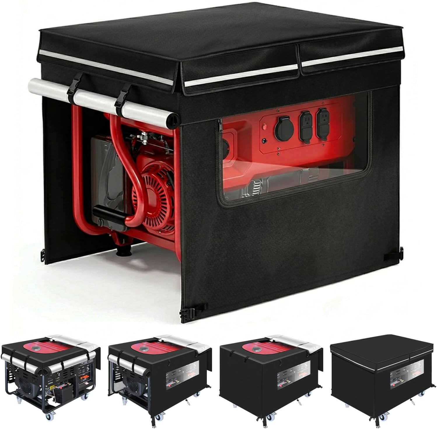 Generator Covers While Running, 32”L×24”W×24”H, Waterproof, Black | 600D Oxfo
