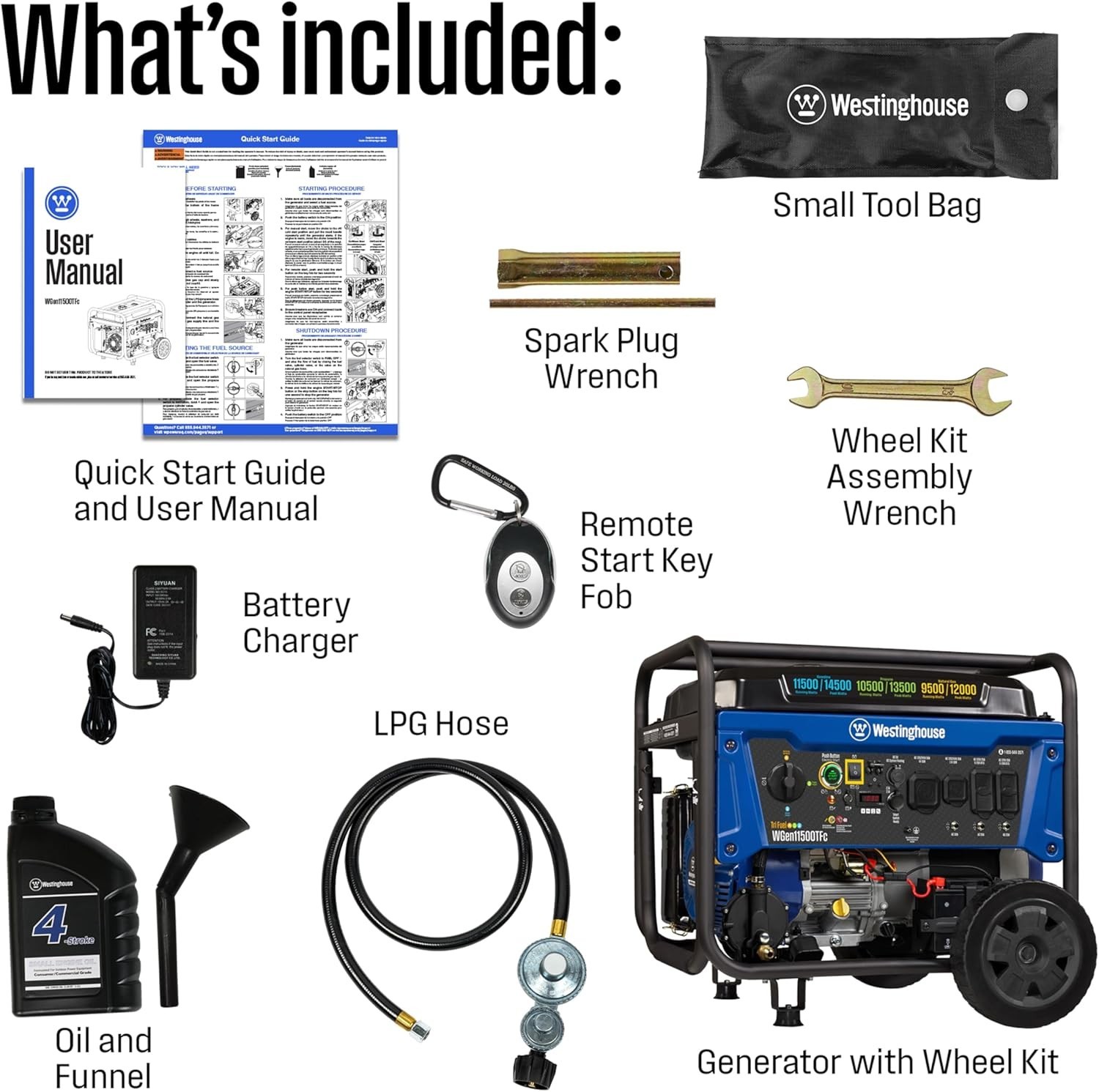 Westinghouse 14,500-W Portable Tri-Fuel Gas Generator w/ Remote Start, CO Sensor