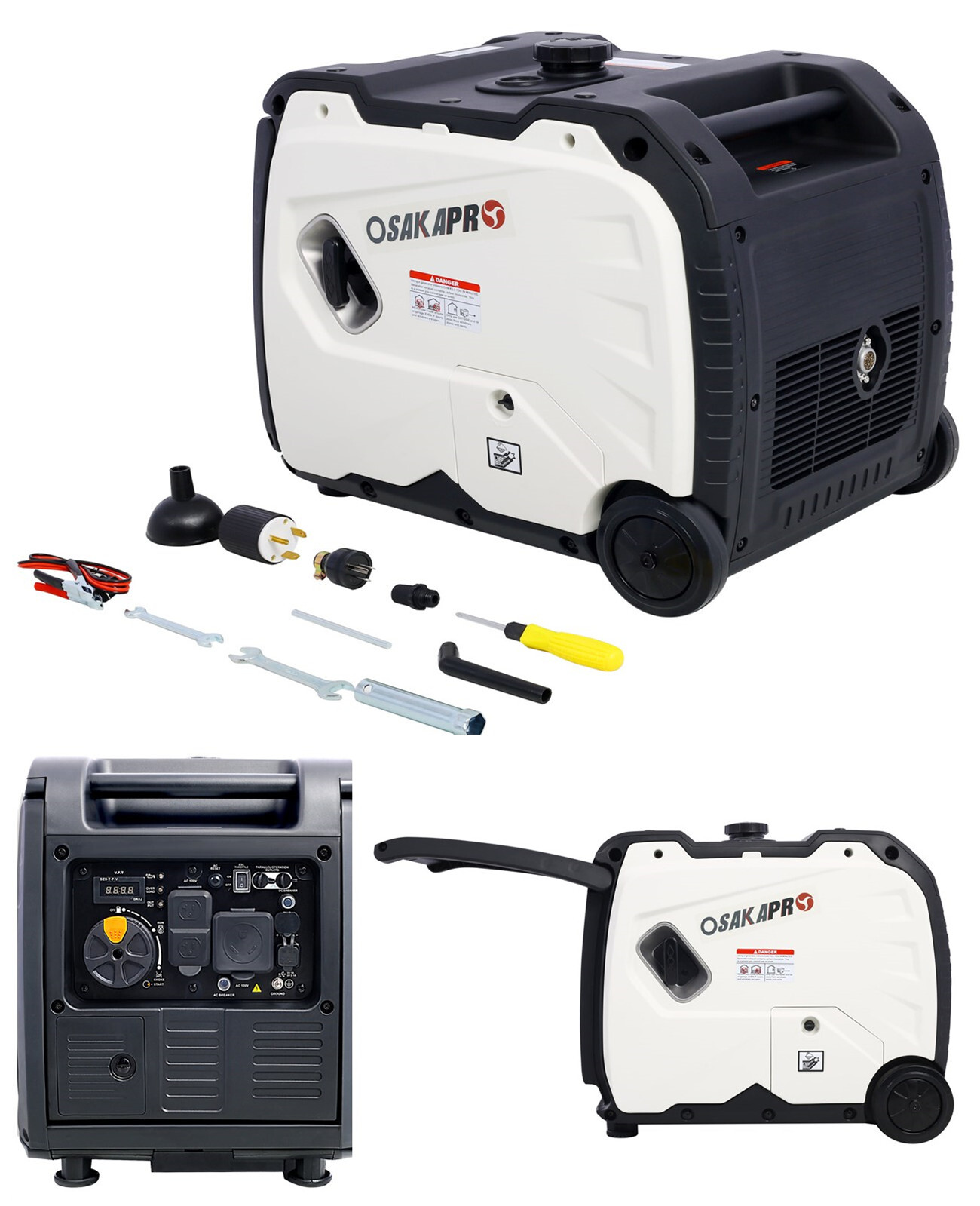Portable Inverter Generator 4 Stroke 4500W Electric Start 212CC w/Wheel & Handle