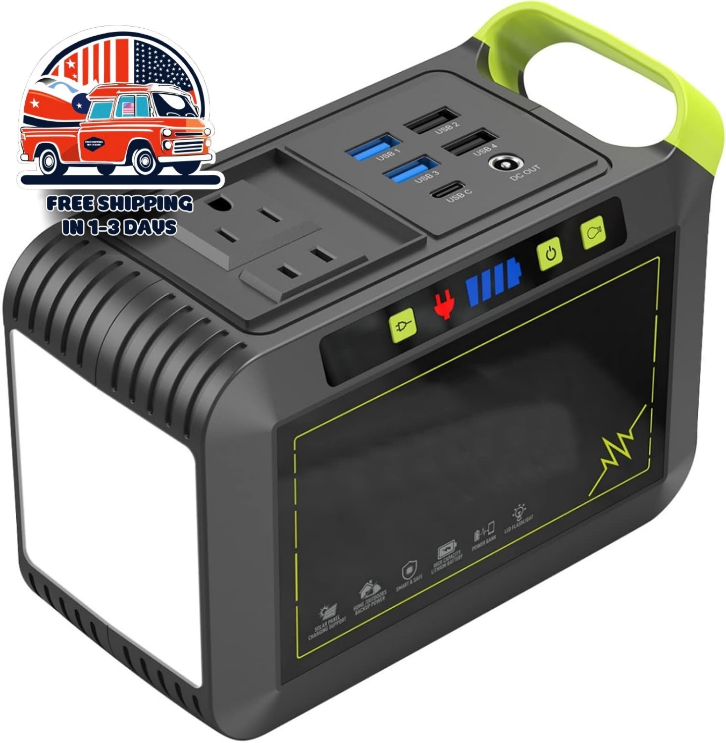 Estación De Energía Portátil 88Wh Generador Solar Batería Litio Para Camping NEW
