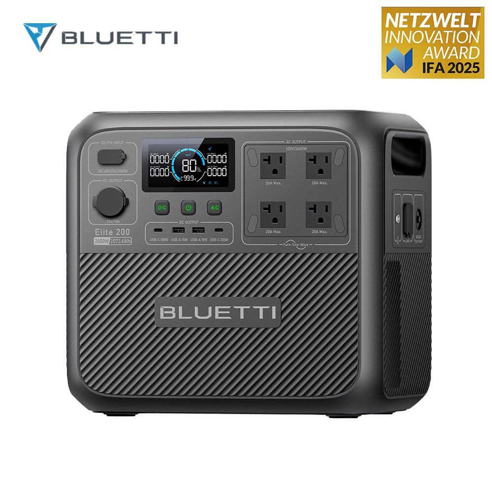 BLUETTI Elite 200 V2 2600W 2073Wh Power Station LFP for Camping / Off-Grid