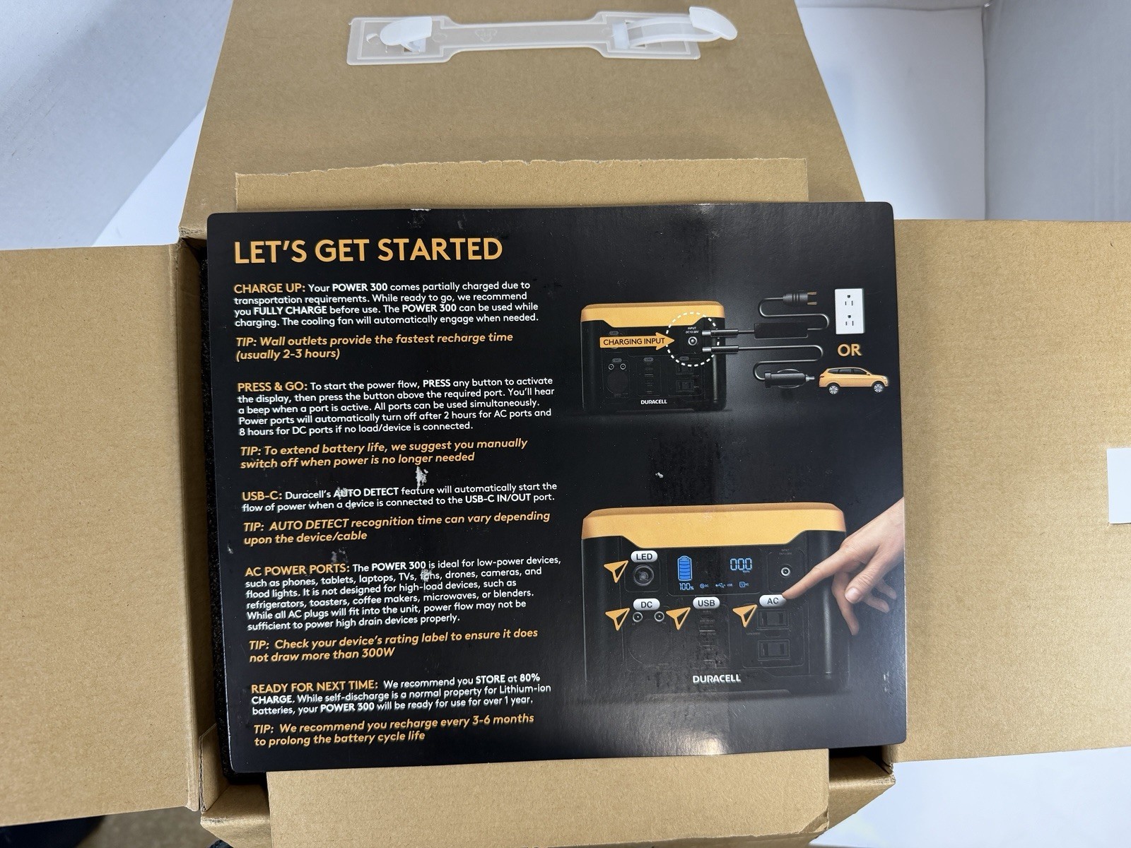 Duracell Power 300 Portable Power Station 292Wh Backup Battery Generator New