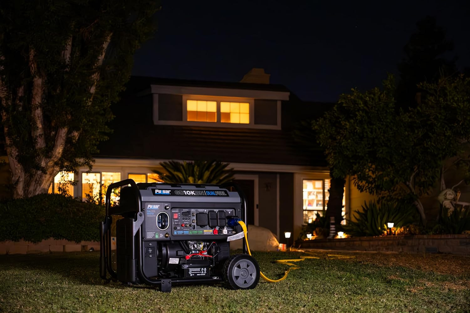 GD10KBN 10500W Dual Fuel Home Backup Portable Inverter Generator with Wheel Kit