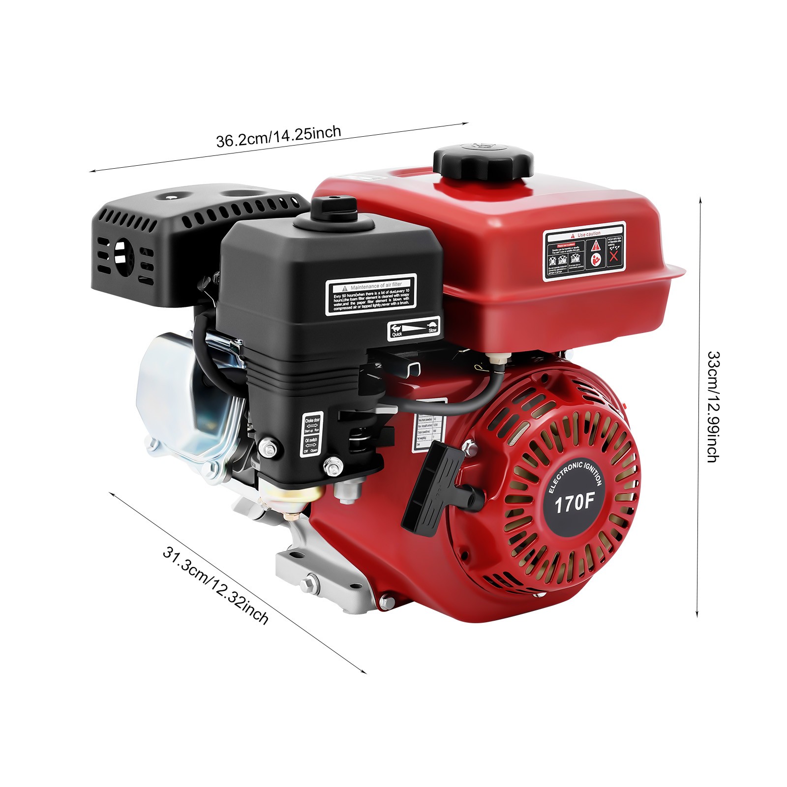212cc 7.5HP 4-Stroke Pull Start Horizontal Gas Engine Motor For Go Kart Minibike
