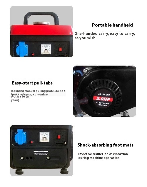 650W Small Gasoline Generator Home Mini Single-Phase Inverter Power Generator