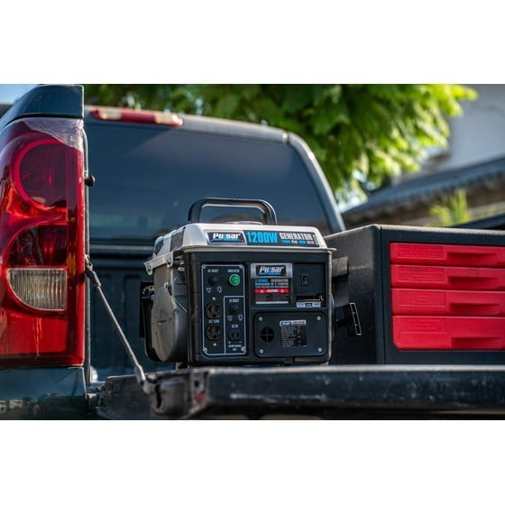 Pulsar 1,200W Carrying Handle, PG1202SA Gas-Powered 1200w, Black/White