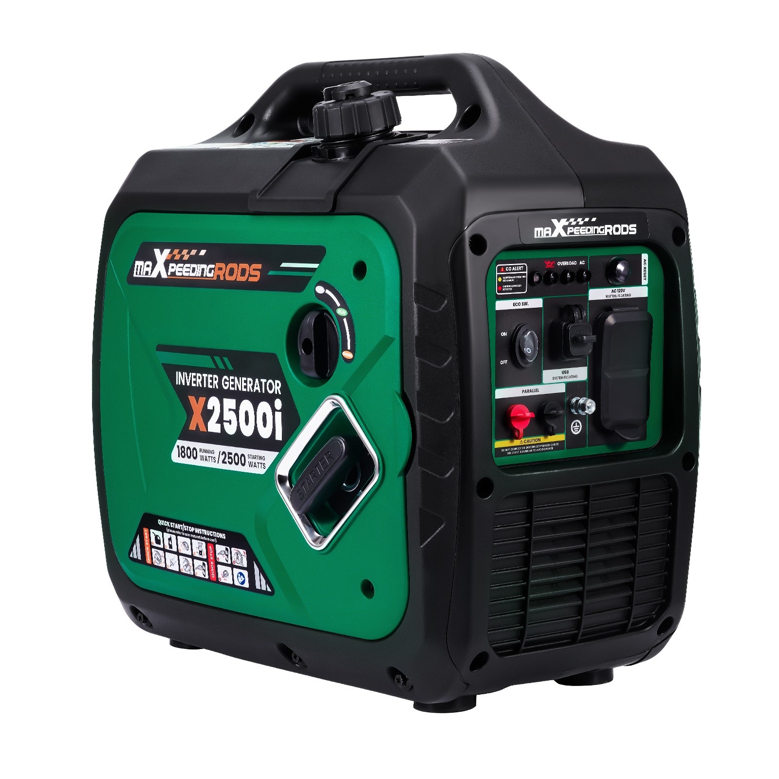 2500W Portable Gasoline Inverter Generator Eco Quiet For Outdoor Party RV