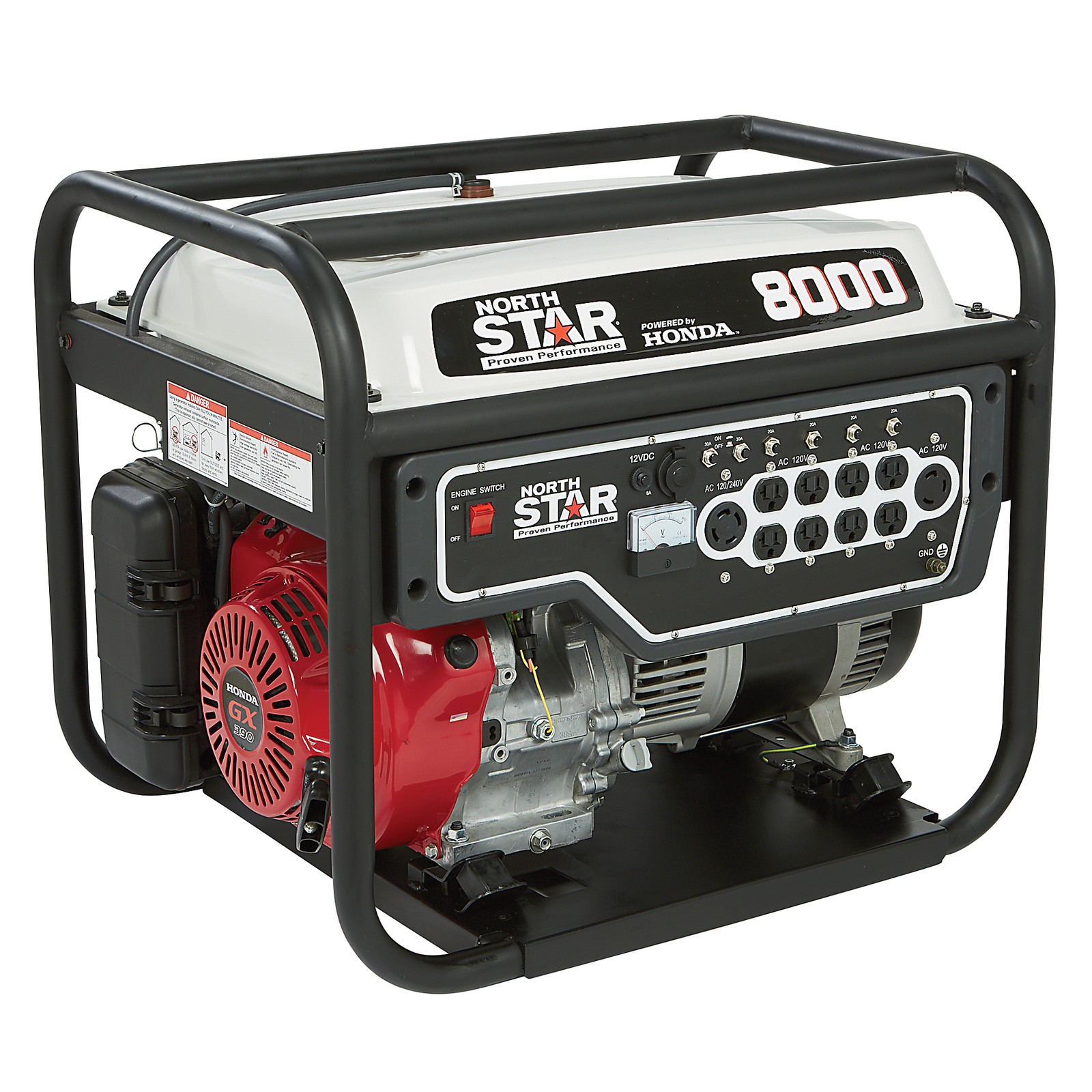 NorthStar Commercial-Grade Portable Generator, Honda GX390 OHV Engine, 6600