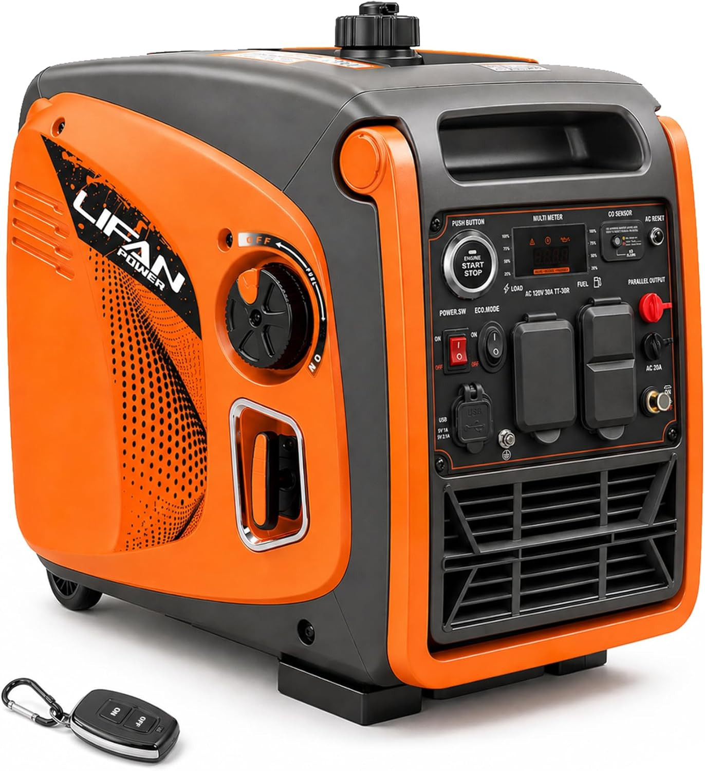 4800W Portable Inverter Generator with Remote Electric Start, Super Quiet Gas Po