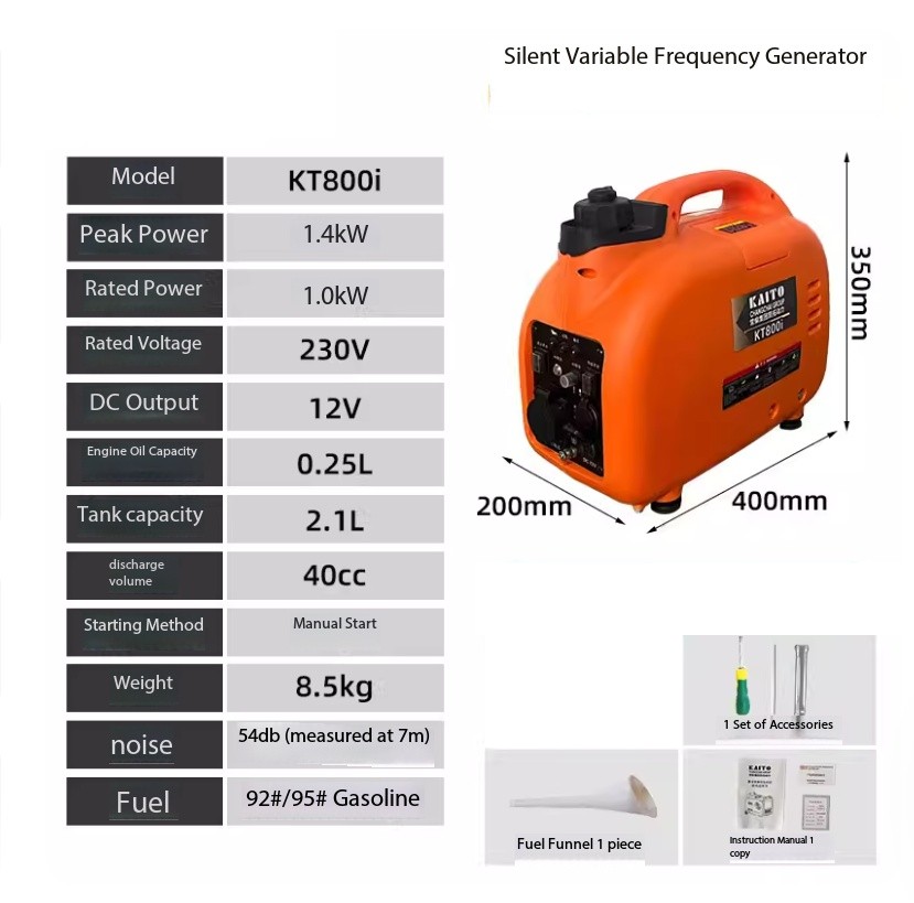 220V Small Quiet Inverter Gas Generator for Home Use and Outdoor Camping