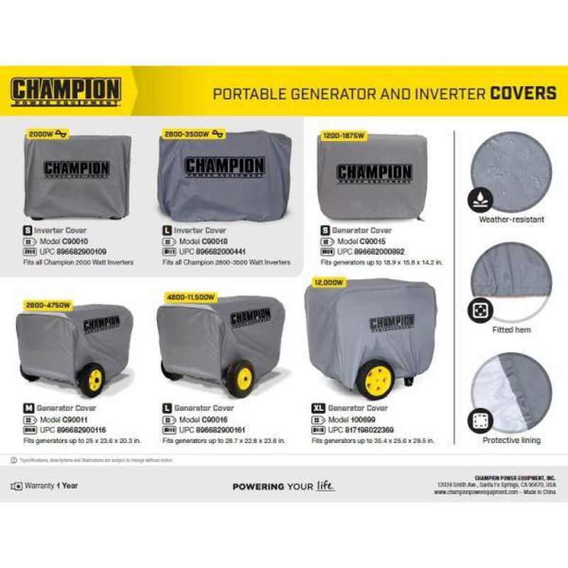 Weather-Resistant Storage Cover for 12000-Watt Portable Generators
