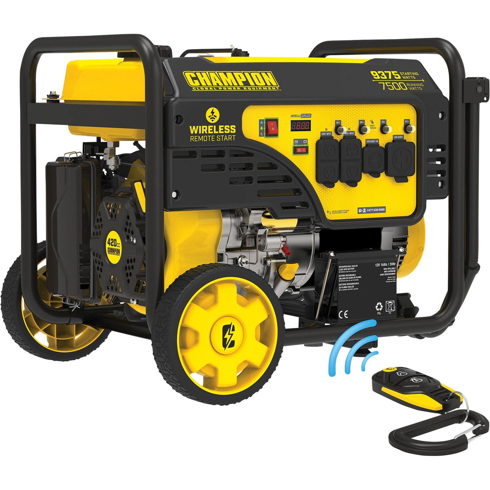 Champion Power Equipment Portable Gas Generator — 9375 Surge Watts, 7500 Rated