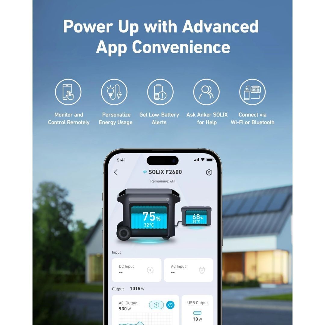 Anker SOLIX F2600 5120Wh 2400W Power Station BP2600 Expansion Battery (Black)