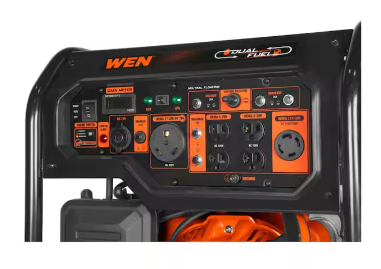 Portable Generator Electric Start 8000-Watt 120V/240V Dual Fuel Gas 340cc