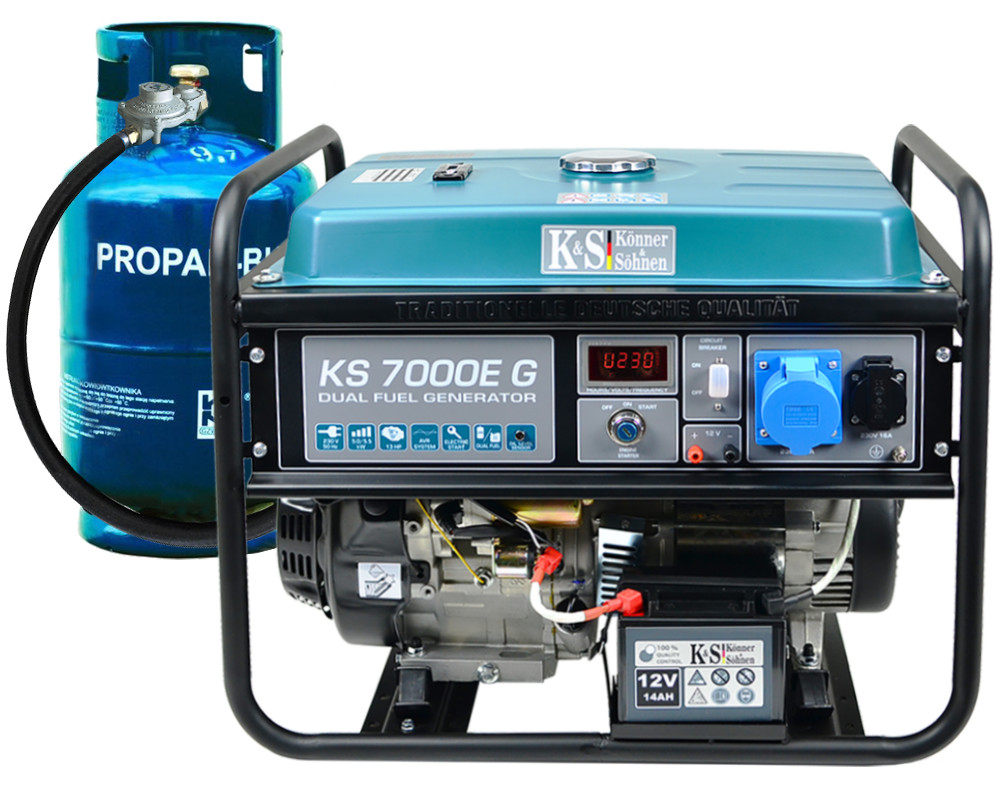 Emergency Generator Dual LPG Gasoline 5.5KW Power Generator KS7000EG