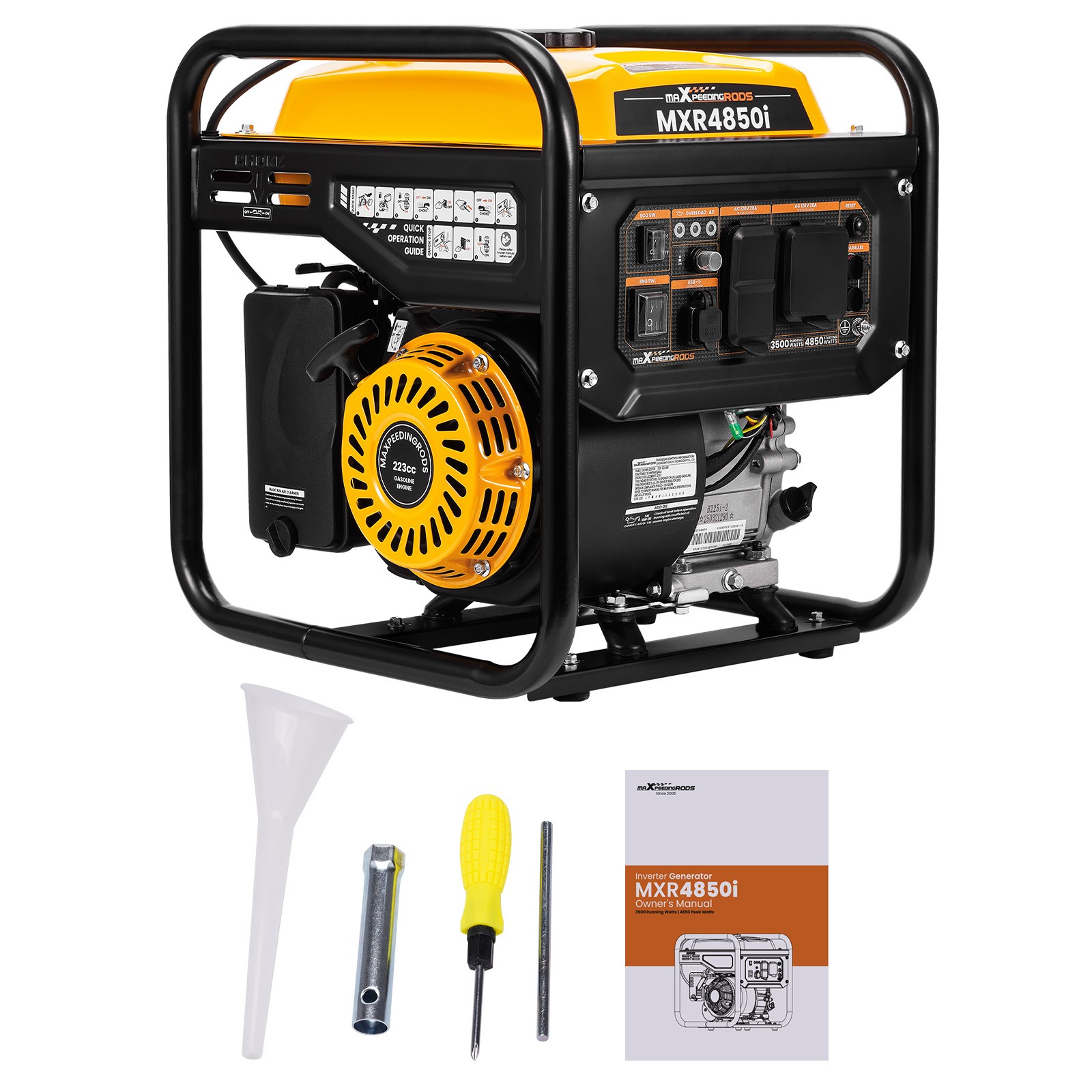 Portable Generator 3500W Running 4850W Peak Gas Power Station ECO Mode EPA