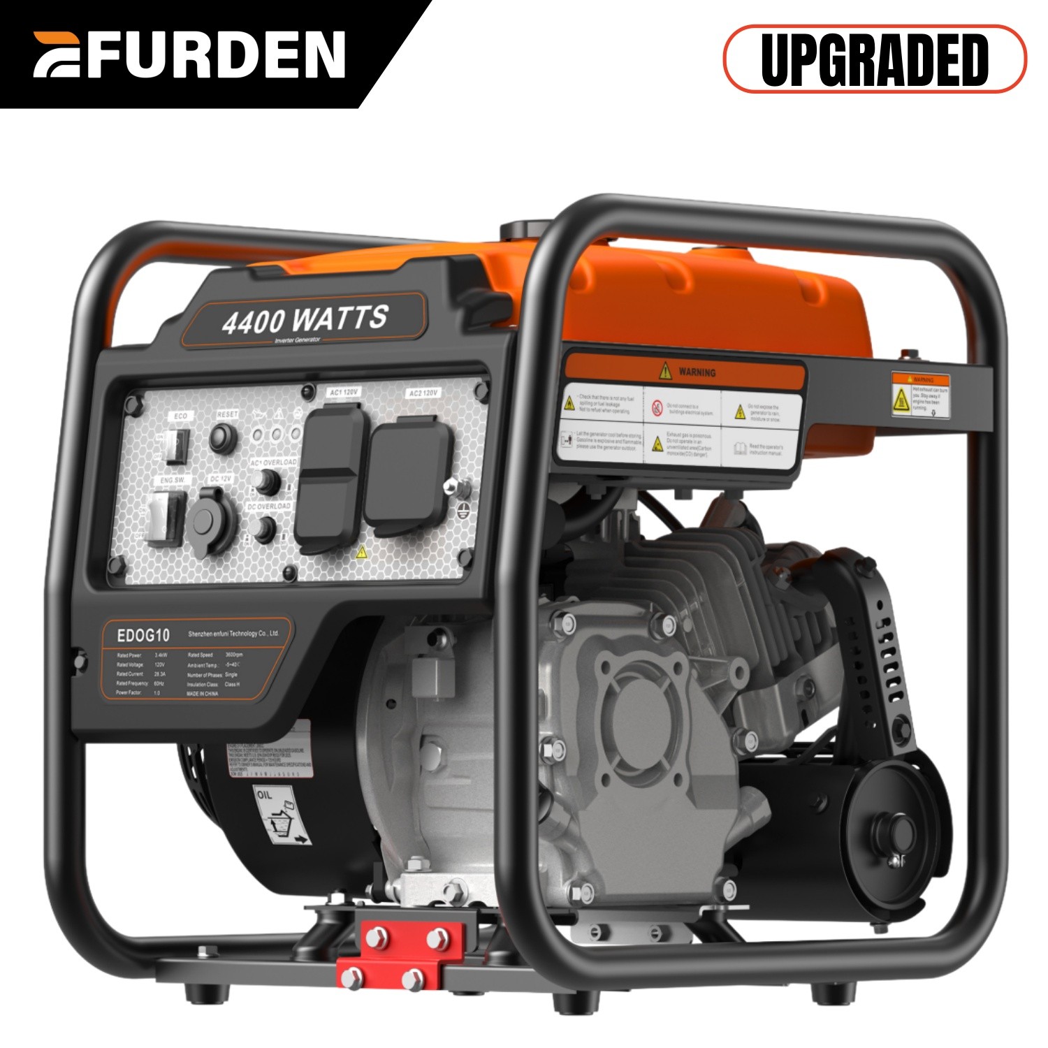 4400-Watt Portable Inverter Generator, Gas Powered Generator for Emergency Home