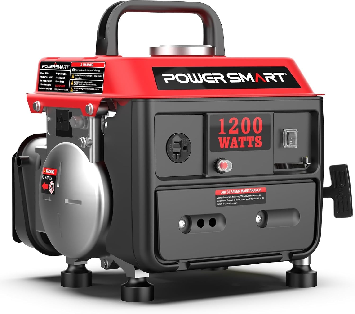 1200W Portable Generator Small Generator for Camping Tailgating Gas Powered