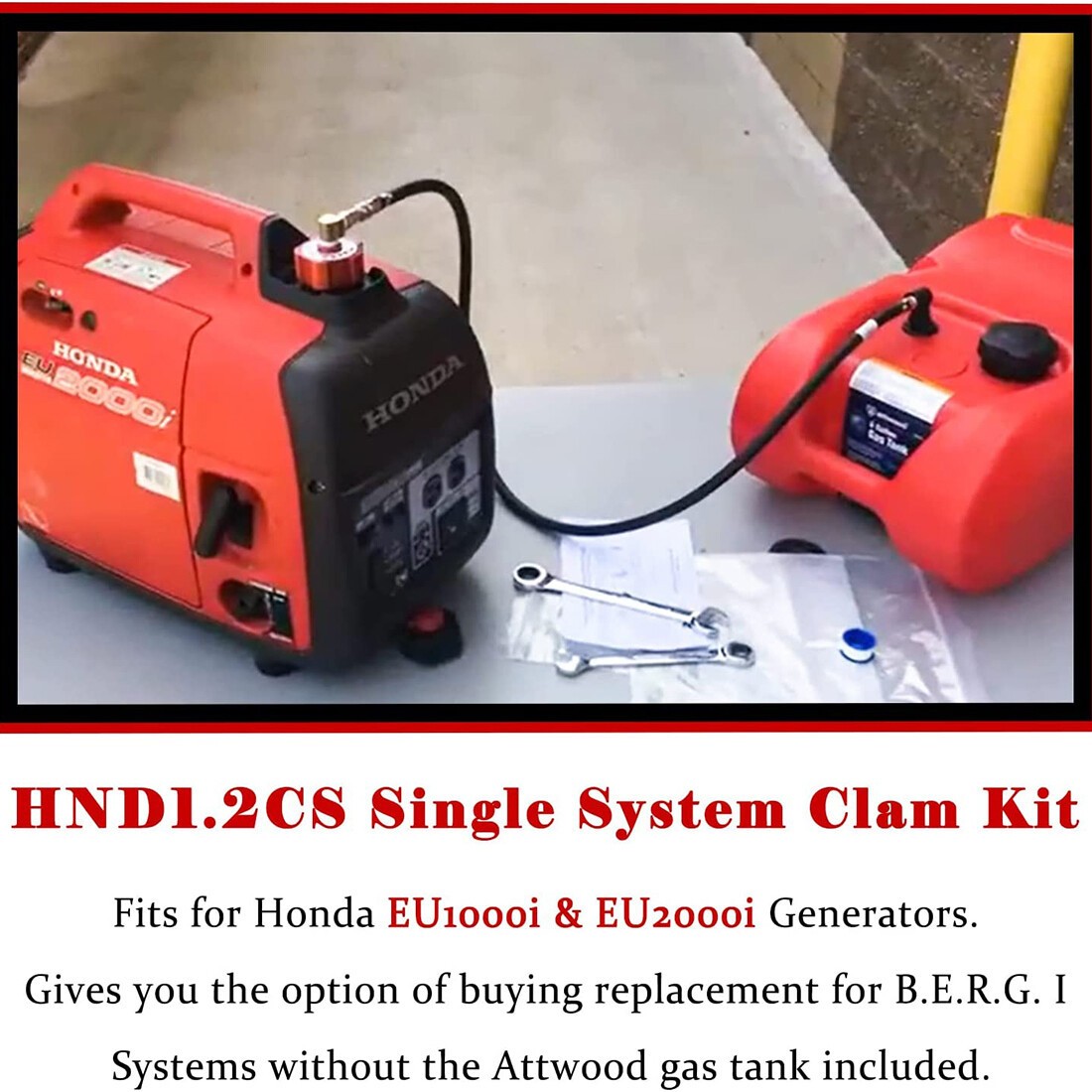 HND1.2CS I Single System Clam Kit Extended Run For Honda EU1000i/2000i Generator