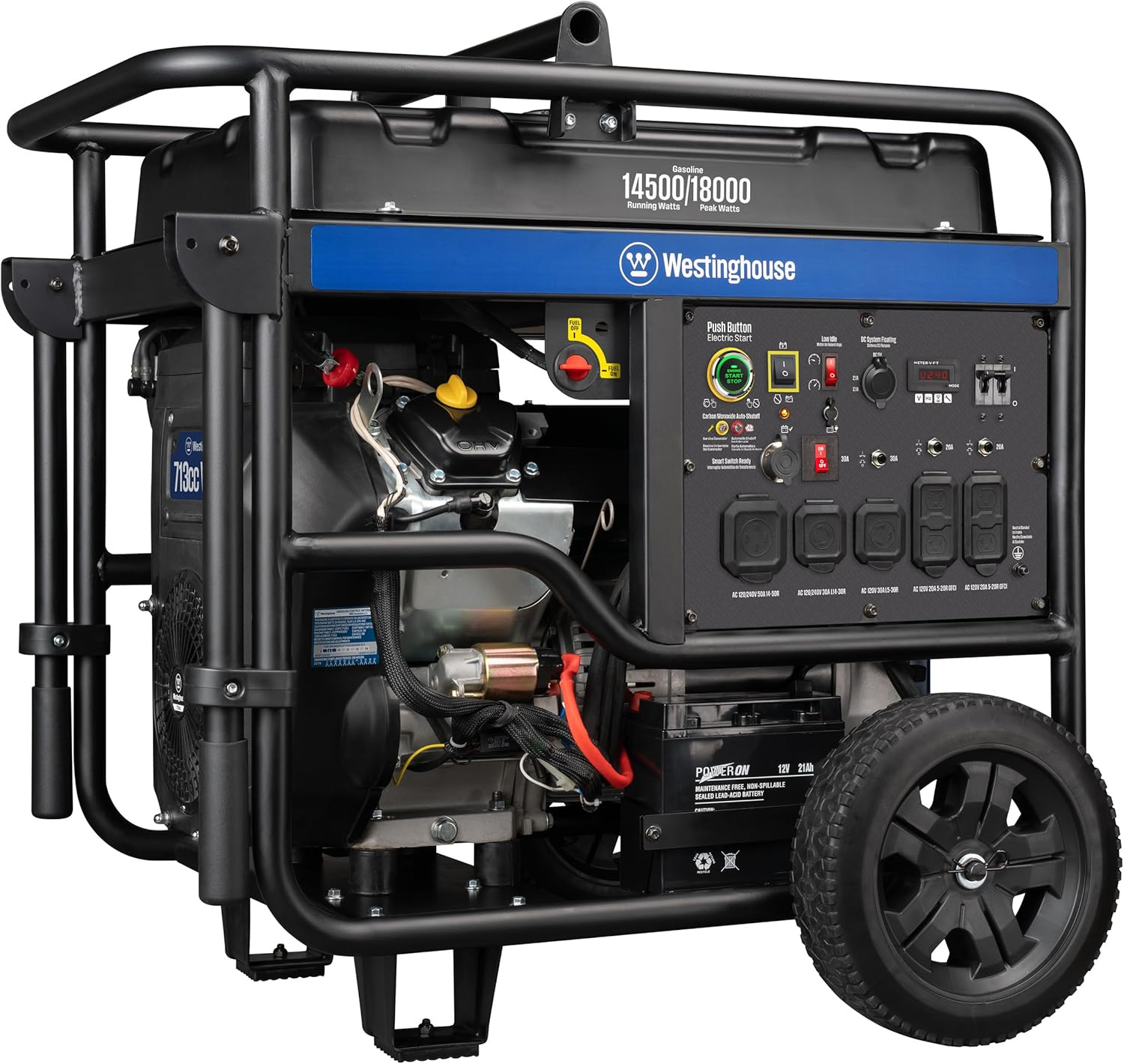 Westinghouse 18,000-Watt Portable Gas Powered Generator, Remote Start, CO Sensor