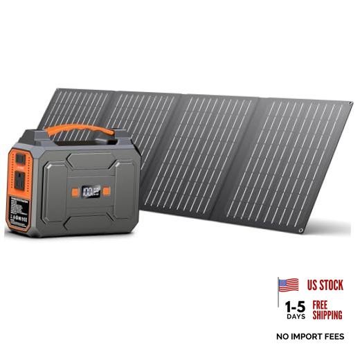 Solar Powered Generator 200W Peak/100W Rated, Portable Solar Grey & Orange