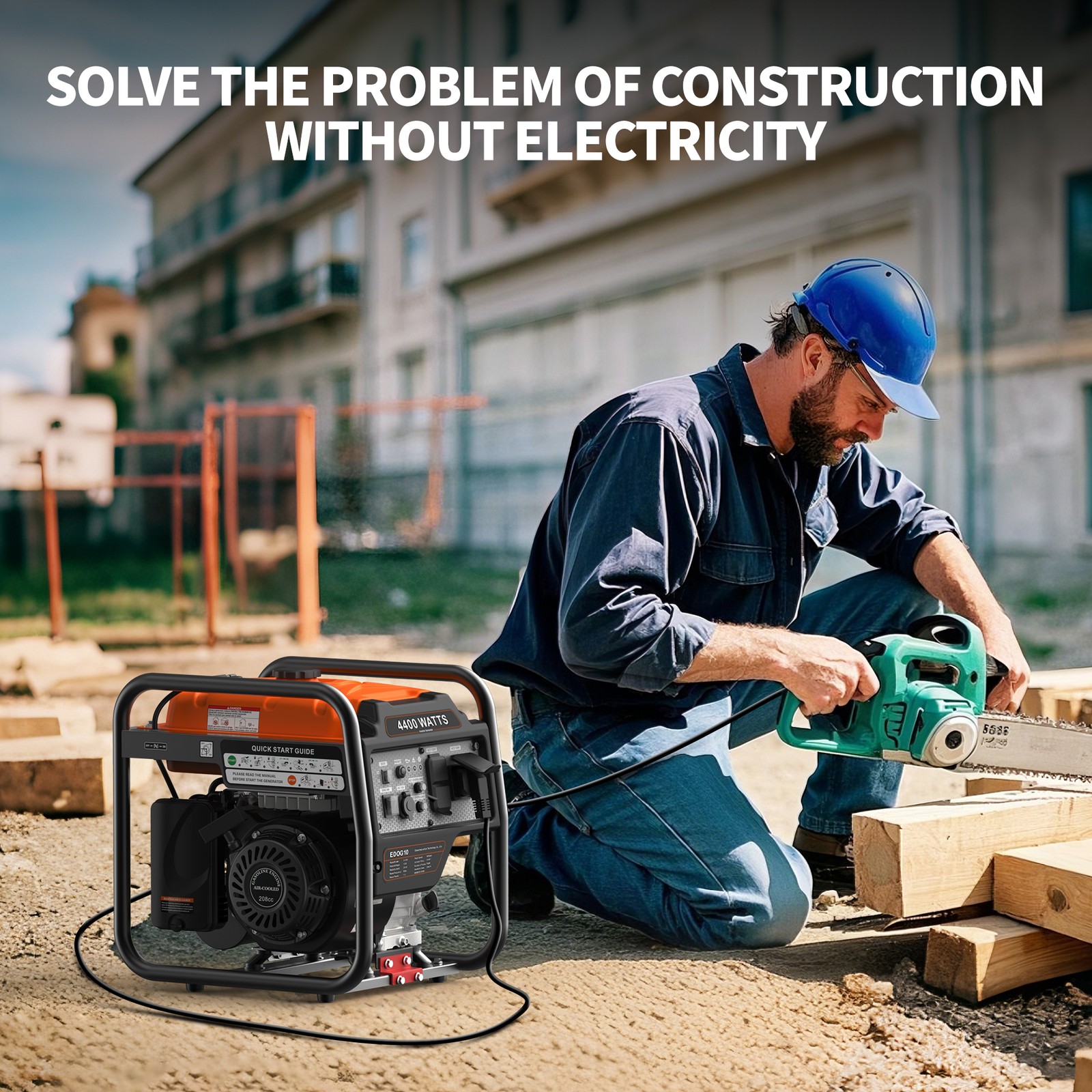 Inverter Gas Generator 4400W 208cc Engine Portable Home Backup Emergency Power
