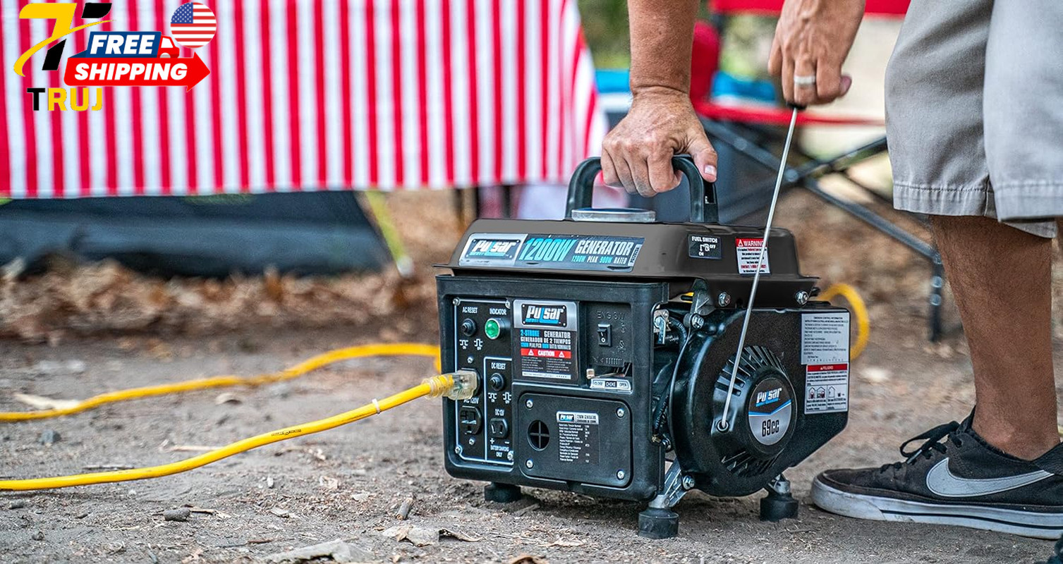 G1200SG 1200W Carrying Handle Gas Powered Portable Generator 1200W Black/Gray