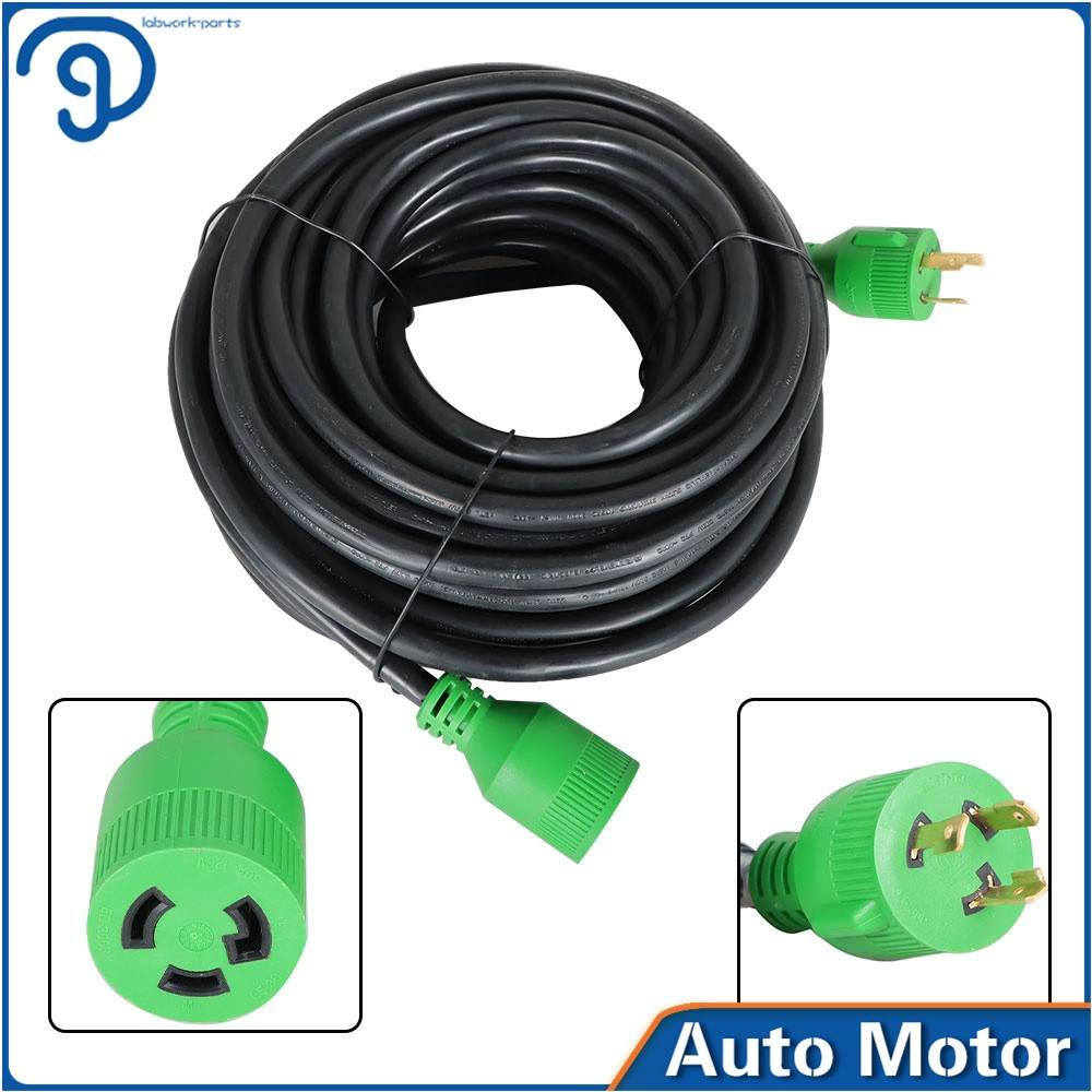 3 Prong 30 A Adapter Plug Generator Extension Cord 10-100 Ft NEMA L5-30P/L5-30R