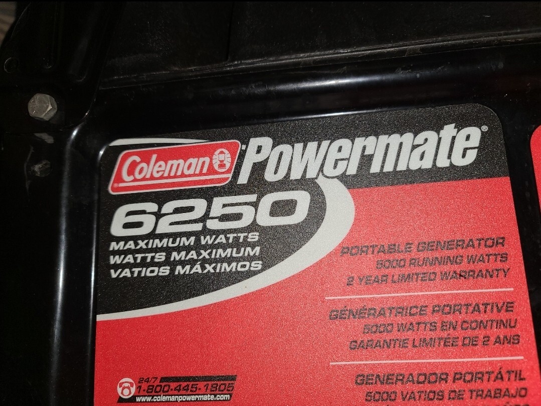 Backup generator portable 6250 W Coleman Briggs & Stratton Excellent Condition