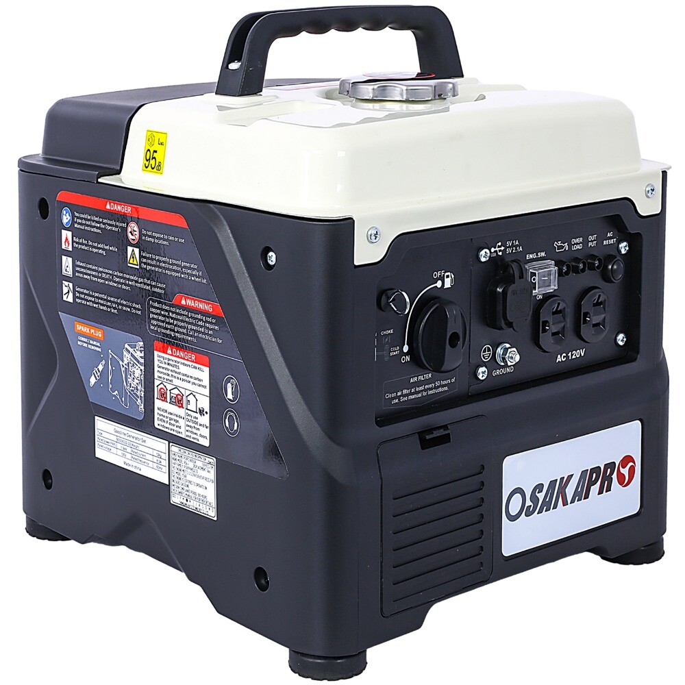 Portable Inverter Generator 1200W Engine Eco-Mode for Backup Home Use & Camping