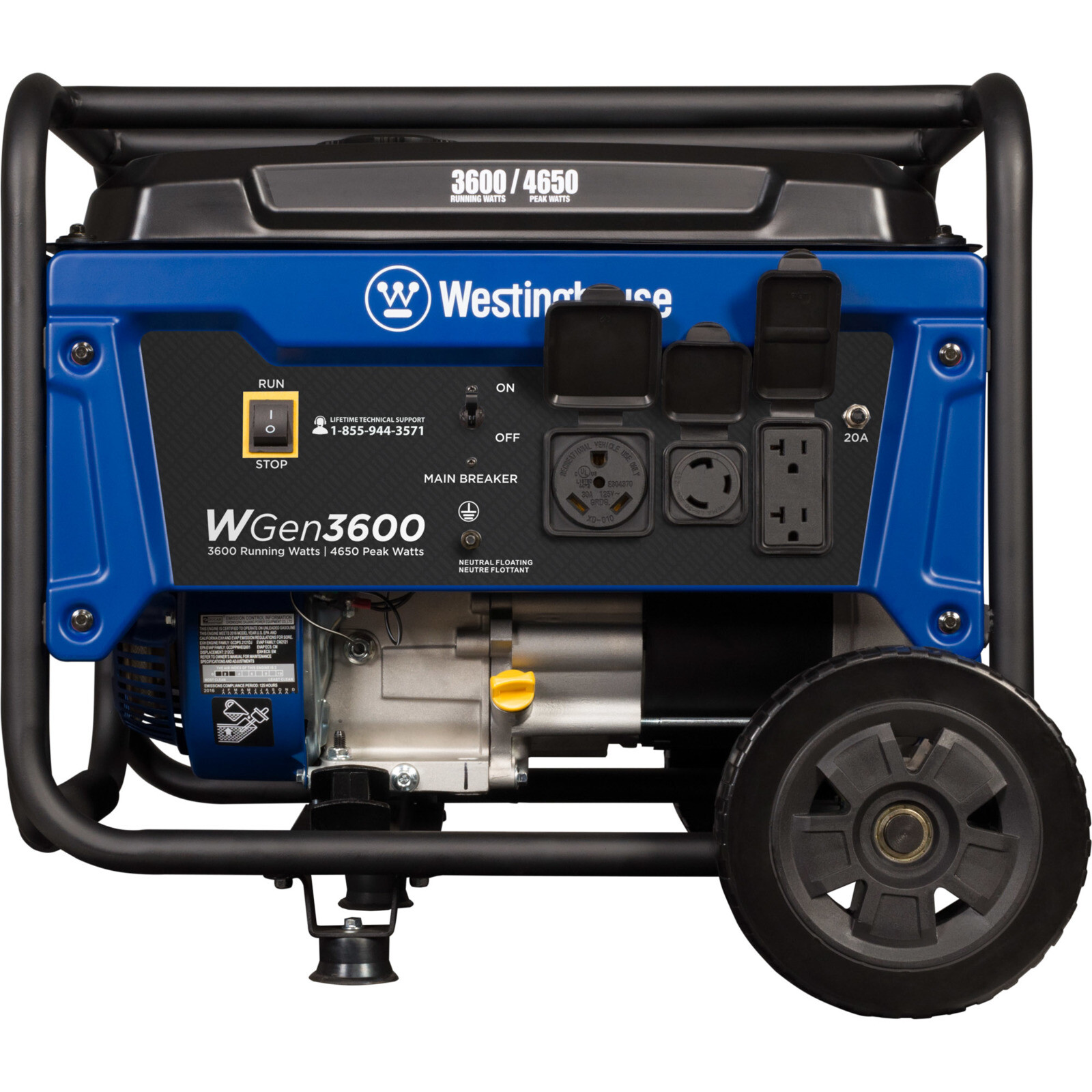 Westinghouse 4,650-W Quiet Portable RV Ready Gas Powered Generator w/ Wheel Kit