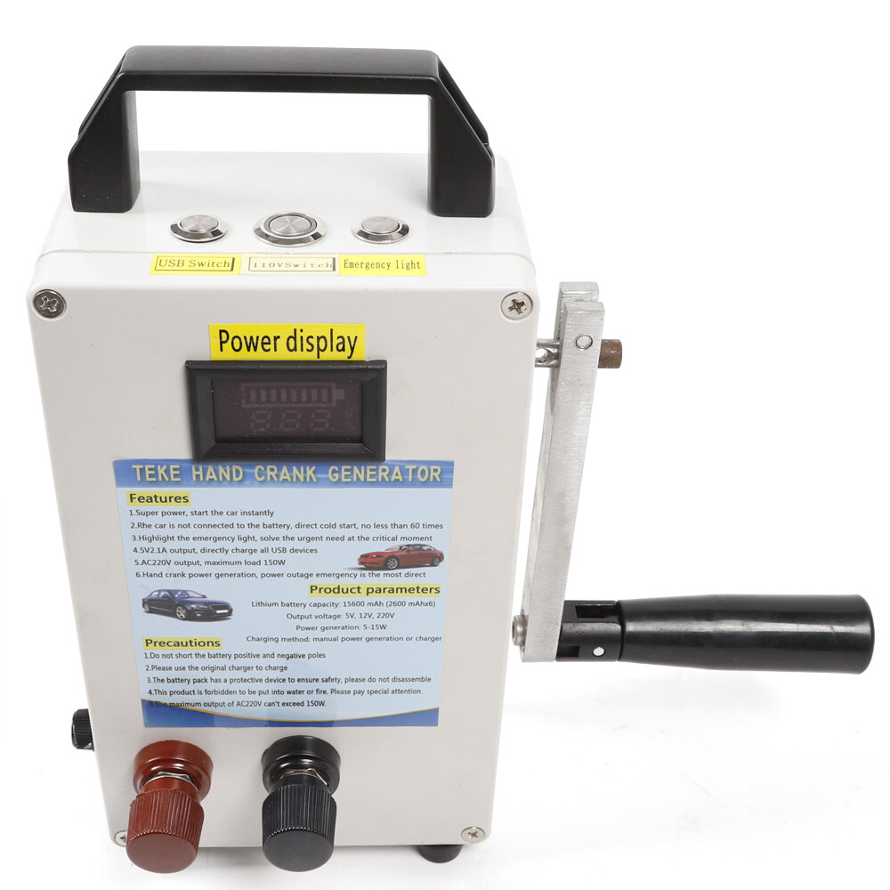 Emergency Survival Power Energy 150W Portable Manual Hand Crank Dynamo Generator