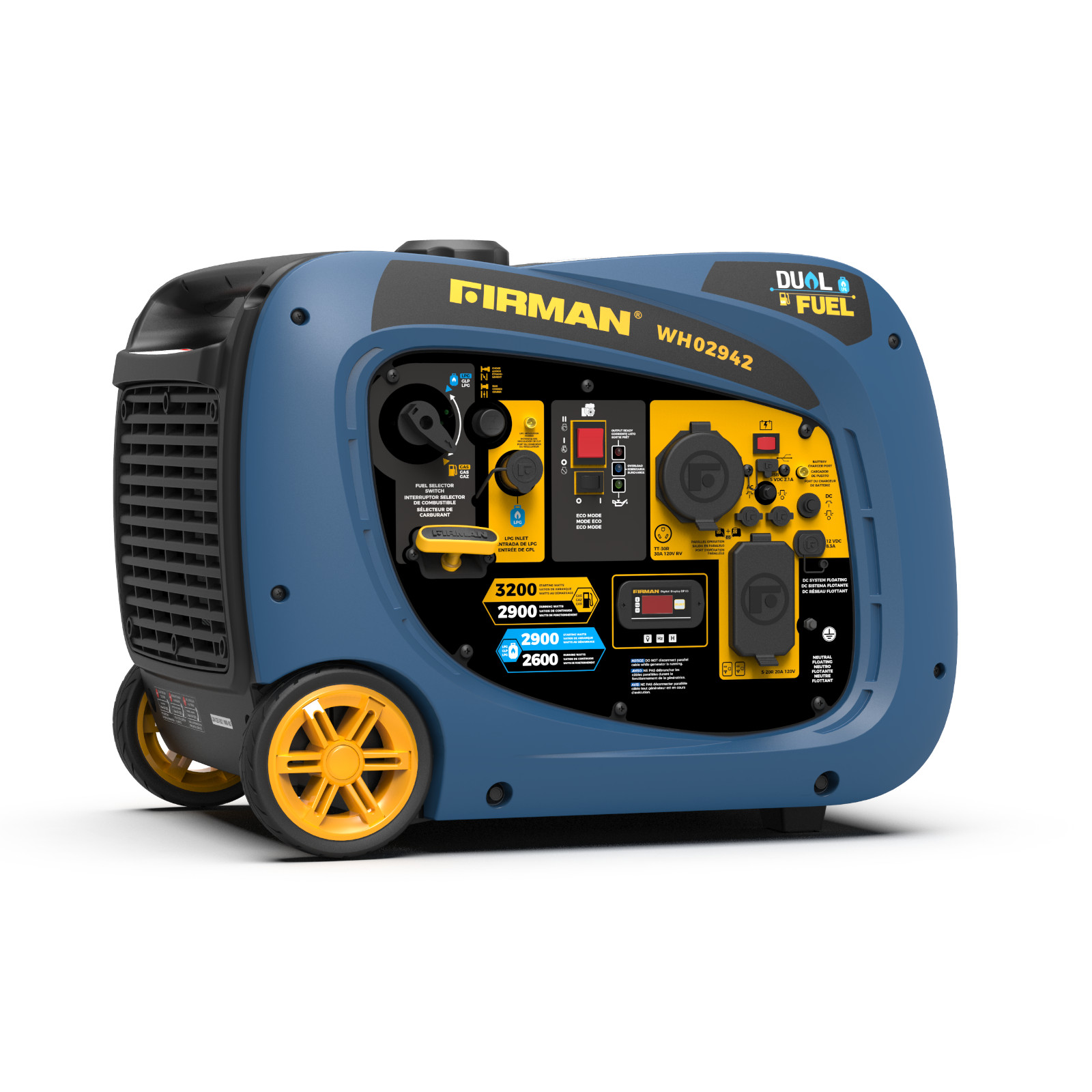 FIRMAN WH02942F 3200/2900W Dual Fuel Inverter Portable Generator