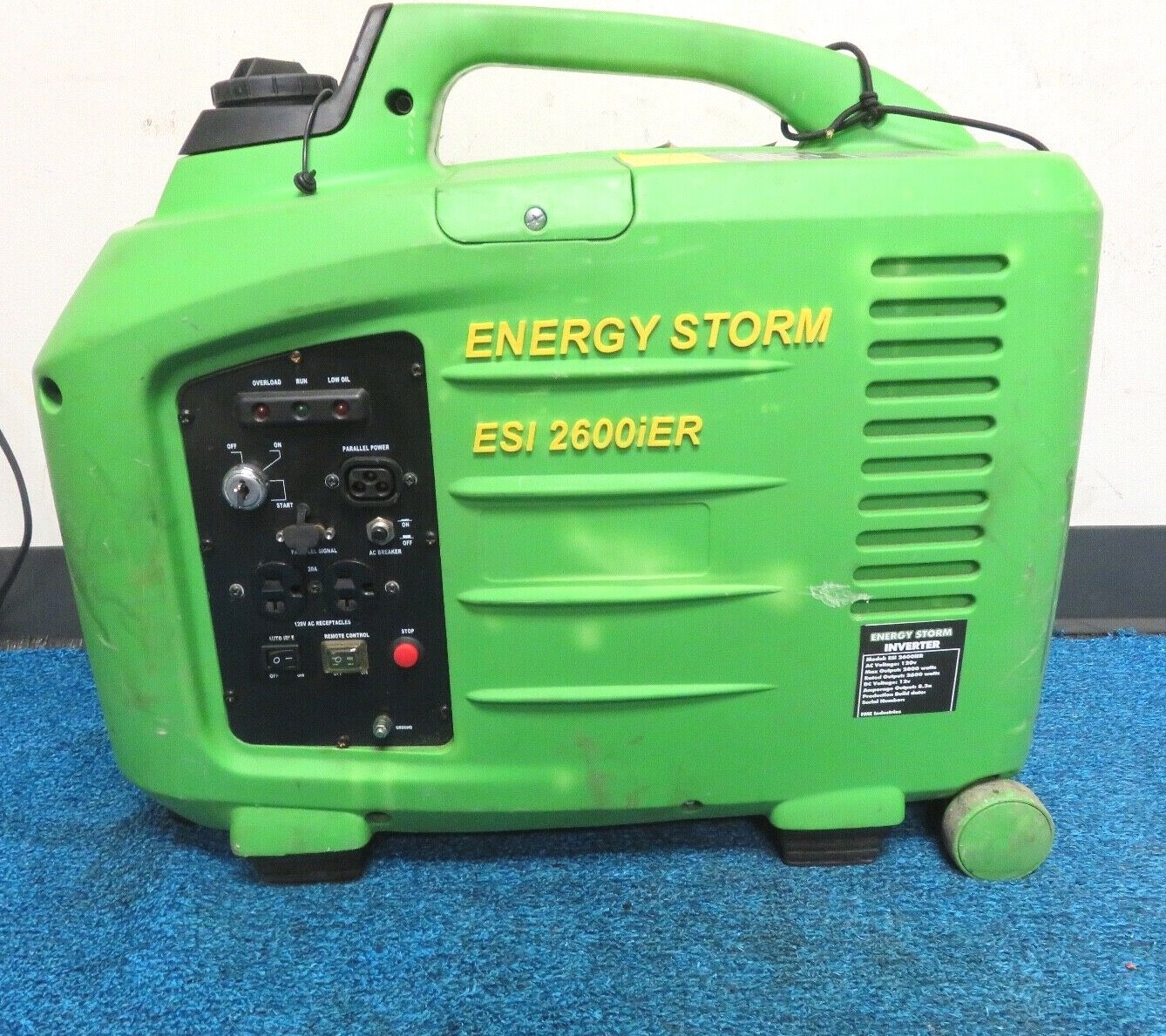 Inverter Generator Energy Storm 280/600 Watt Gasoline Power