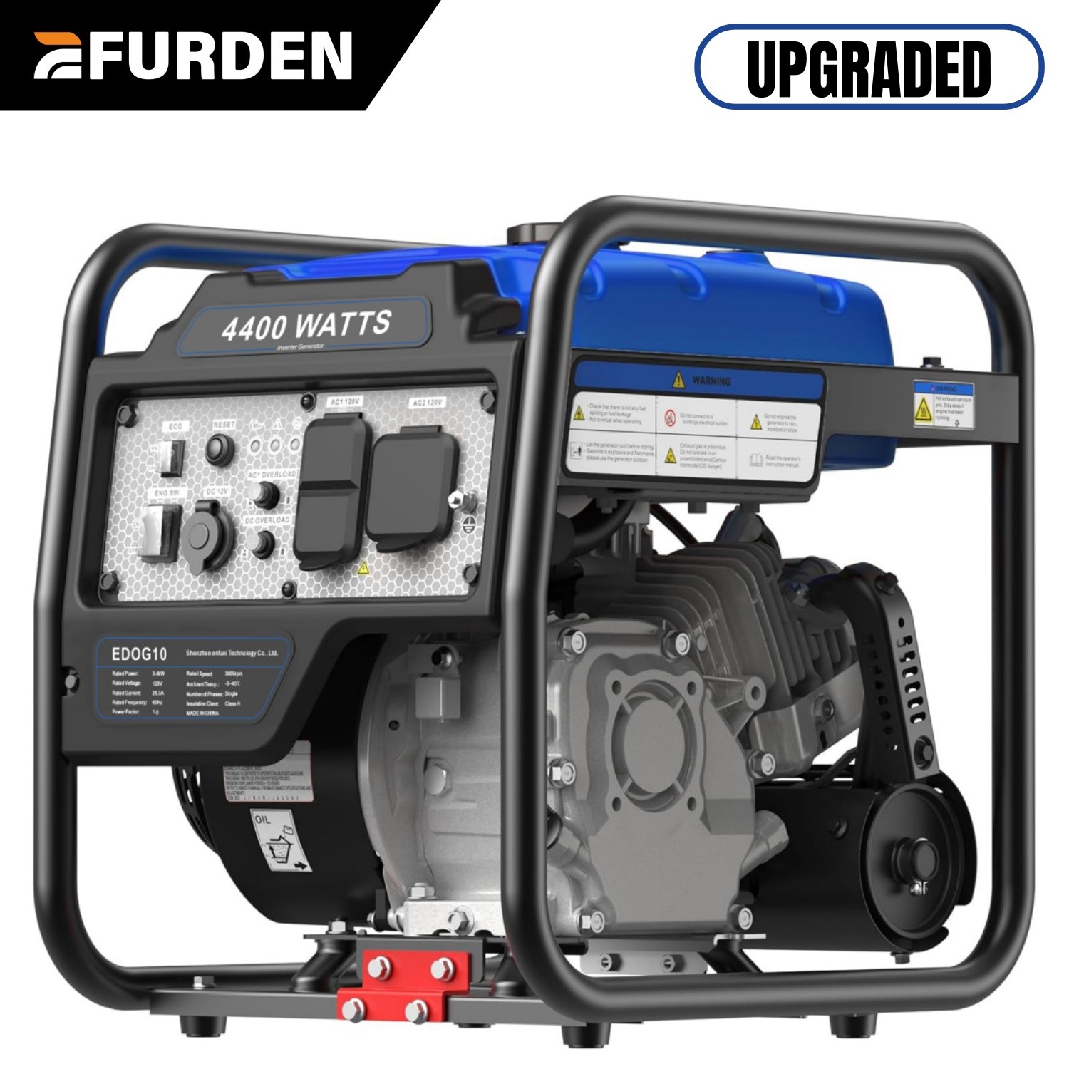 Efurden Portable Inverter Generator 4400W, Gas Powered Generator OPEN BOX