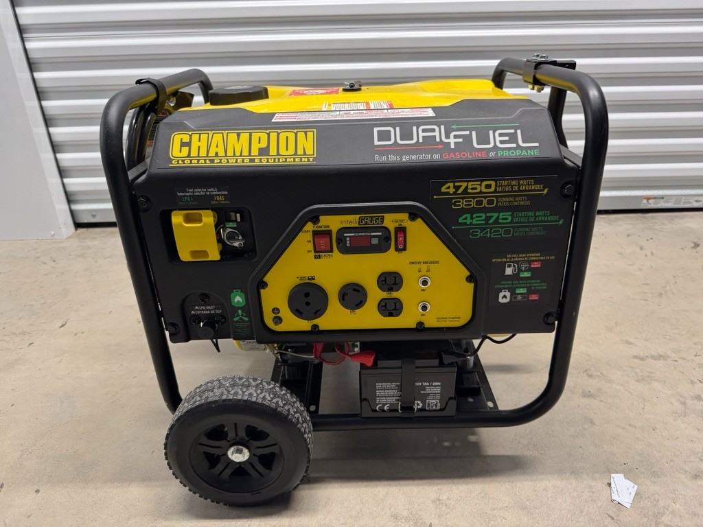Champion 100297 Dual Fuel Portable Generator with Electric Start – New