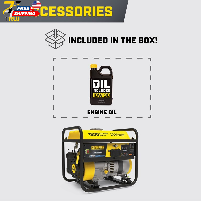 1200 Watt Portable Generator with CO Shield