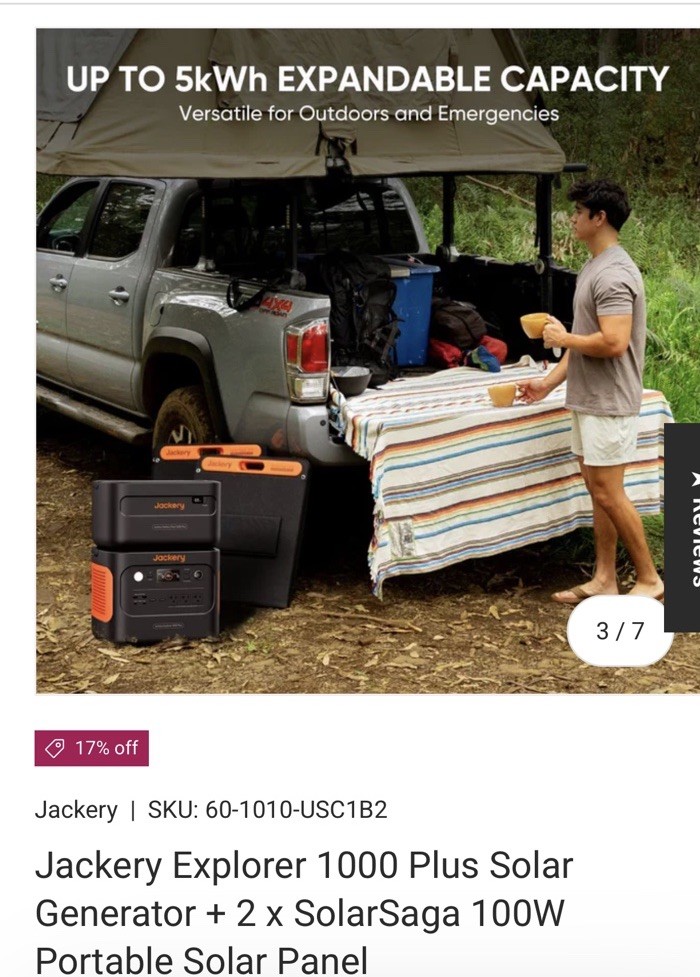Jackery Explorer 1000 Plus Portable Solar Panel Kit 1000W Off-Grid