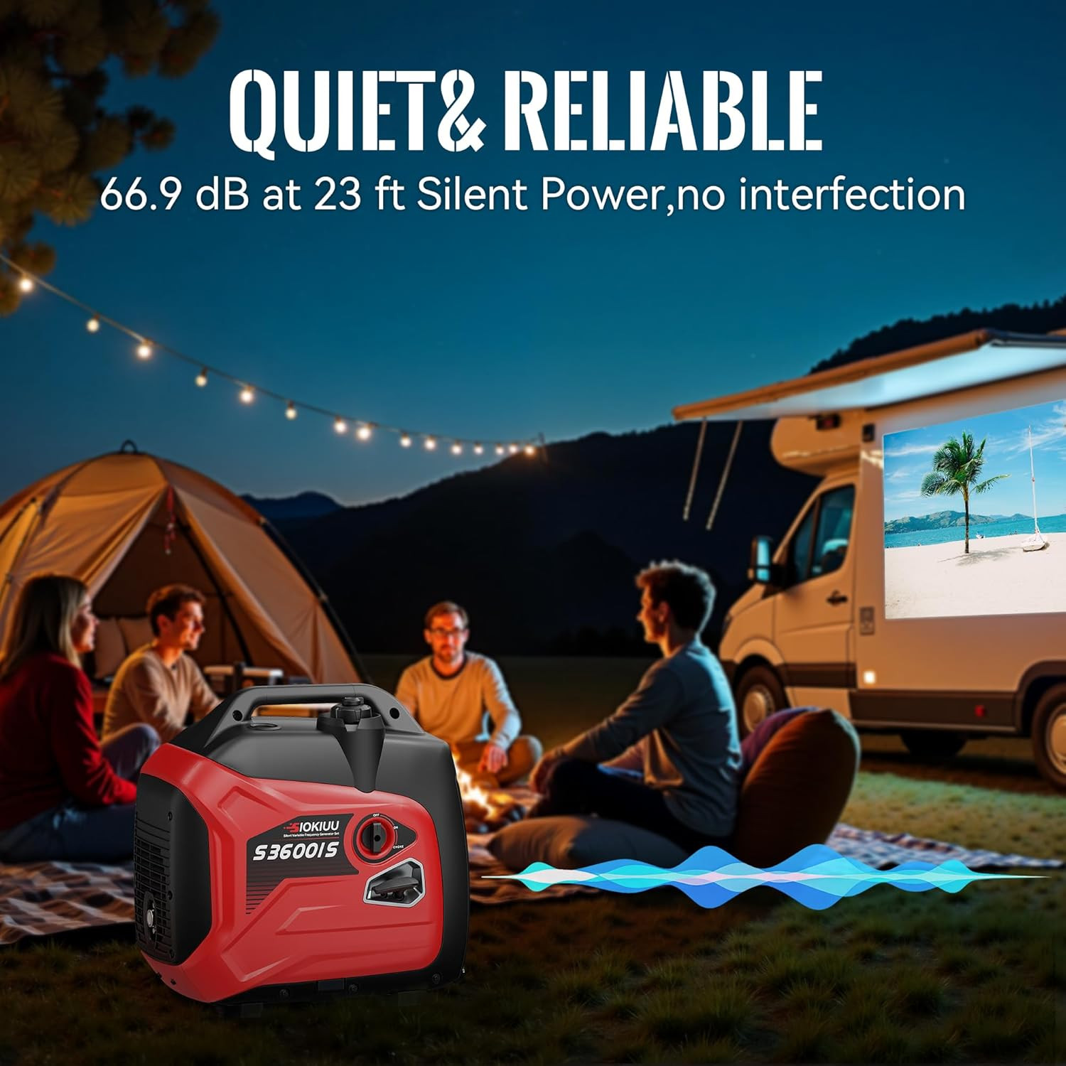 3600W Portable Generator Super Quiet Inverter Generator Ultra Lightweight for Ho