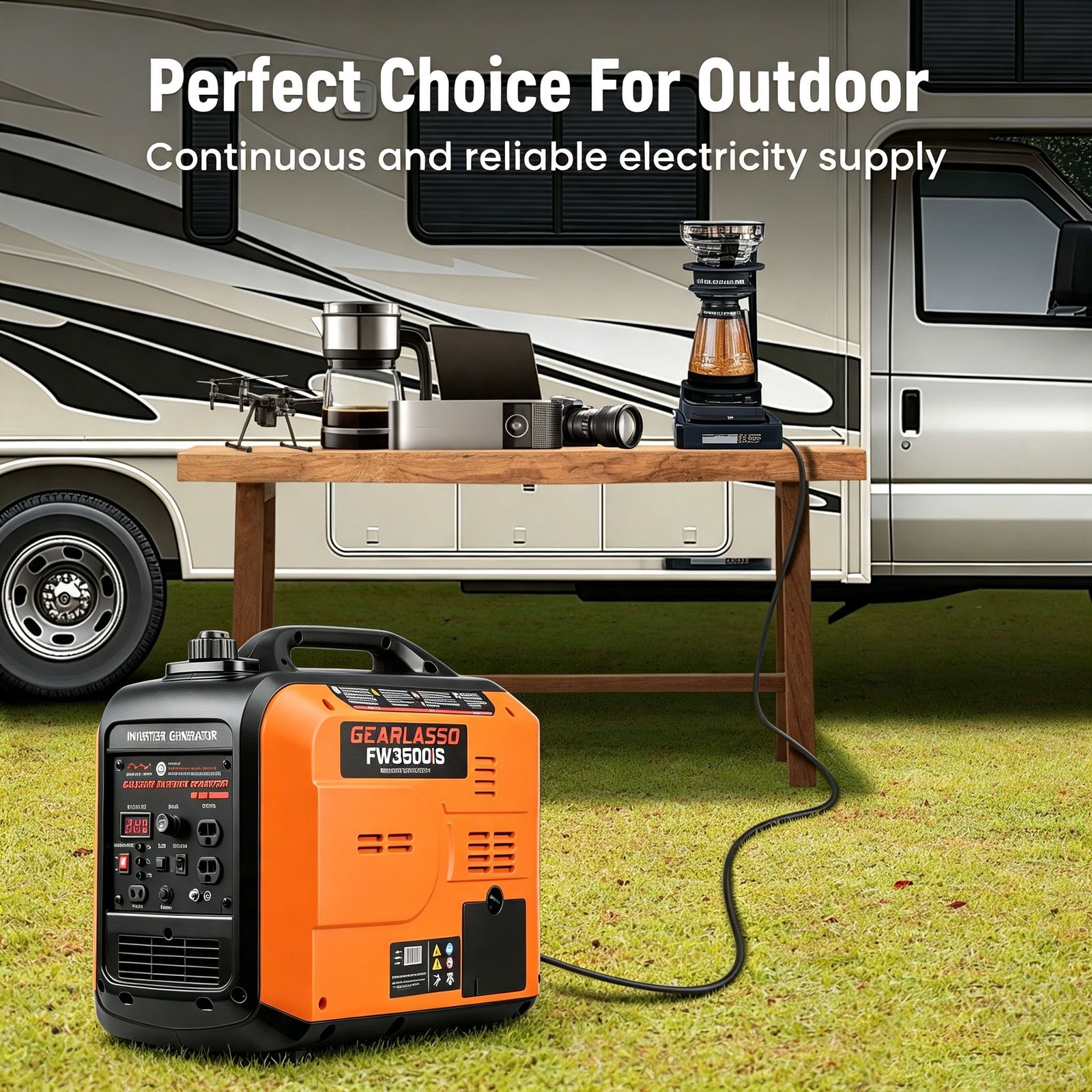5000W Portable Inverter Generator Gas Powered Quiet for Home Backup Lightweight