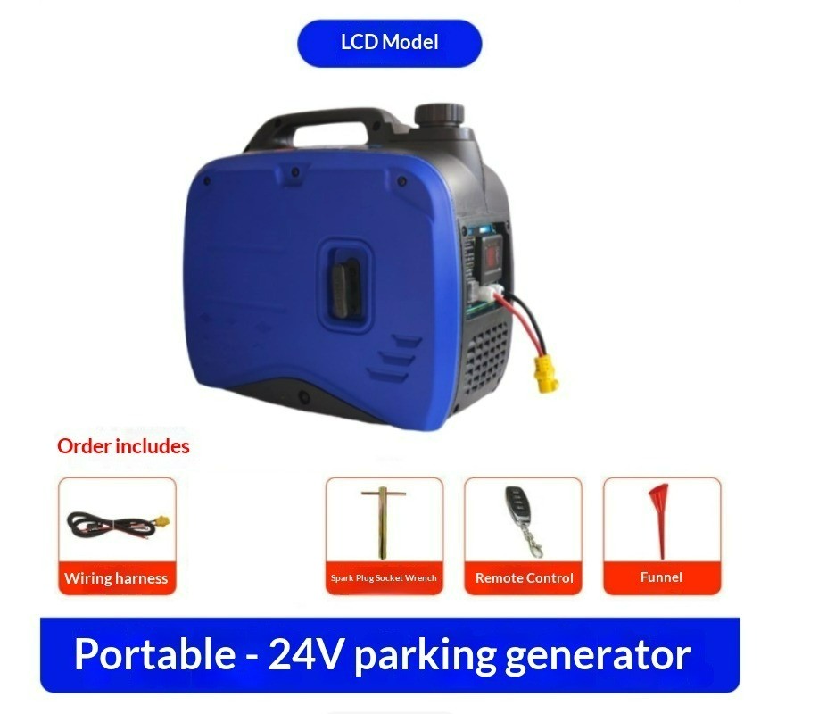 2500W Parking Air Conditioner Automatic Gasoline Generator 24V Remote Start